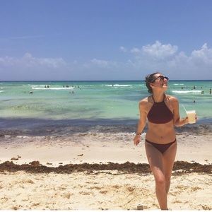 Strappy LA Hearts bikini, Maroon, Pacsun